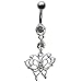 14G 3/8" Clear Gem Curved Barbell with Steel title=