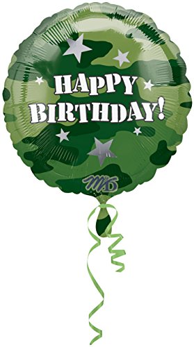Anagram International Hx Camouflage Birthday Foil Balloon, Multicolor
