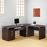 Wildon Home 800891 / 800892 / 800893 Beaver L-Shaped Computer Desk in Cappucino