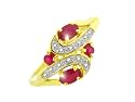 9ct Yellow gold Ruby and Diamond Ring
