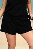 Beach Belle Black Plus Size Shorts Bottom - Women's Swimwear Plus Size Swimsuits