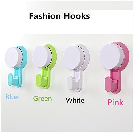 CCrystal 4 PCS Waterproof Traceless Hanging Hooks Organiser Bag Holder Rack Straps Wall Door Mount Clothes Suction Hooks (Green)