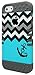 New Blue Anchor Chevron Hybrid Hard Case Cover Gray Skin for Iphone 5 5s