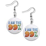 I AM THE 99% OWS Occupy Wall Street Protest on Pair of 1 Dangle Earrings