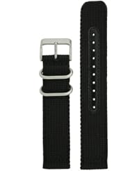 Nylon Watch Band Fits Seiko Watches Strap Black Heavy Buckle 18 millimeter