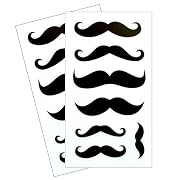 Dishwasher Safe Mustache Stickers - 2 Sheets