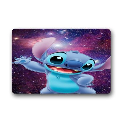 Smiling You TEXT CUSTOMIZED Lilo And Stitch Pattern Non-woven Fabric Out Door Door Mat 23.6"x15.7"