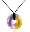 Necklace - N75 - Murano Glass Style - Round Shape ~ Purple & Yellow