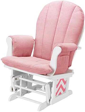 Dorel Hoop Back Chevron Glider Rocker and Ottoman Set