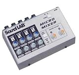 Soundlab Silver Stereo Micro Mixer Powered by Battery or Mains Power
