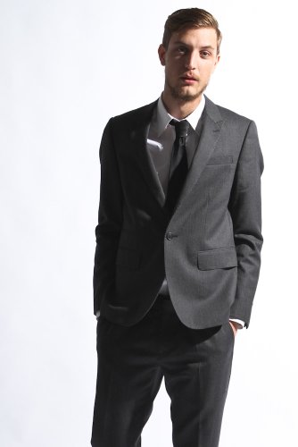 Howe - Men's 'One is the Number' Pinstripe Suit Blazer (Fade To Black) 