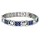 Titanium Men's Link Bracelet with Blue Carbon Fiber Accents (10mm Wide) 7.75 Inches