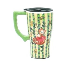 Click here to buy CAT kitten lover Ceramic COFFEE Tea commuter TRAVEL Mug cup New by Spoontiques.