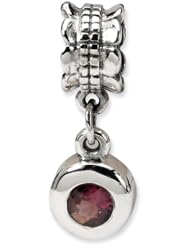Sterling Silver s Pink Cz Round Dangle Bead by Reflection Beads, Best Quality Free Gift Box Satisfaction Guaranteed