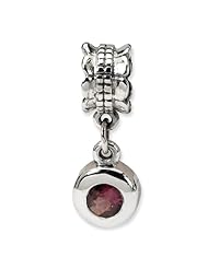 Sterling Silver Reflections Pink Cz Round Dangle Bead