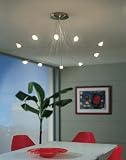 Große Design Halogen-Krone 10-flammig Edelstahl
