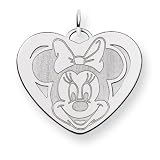 14k White Gold Disney Minnie Heart Charm - JewelryWeb