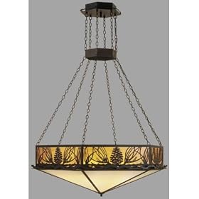 Meyda Tiffany - 51006: Black - 51W Hexagon Pine Cone Inverted Pendant by Meyda