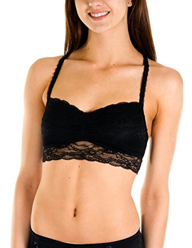 Rene Rofe Lace Longline Racer Back Bralette with Removable Pads