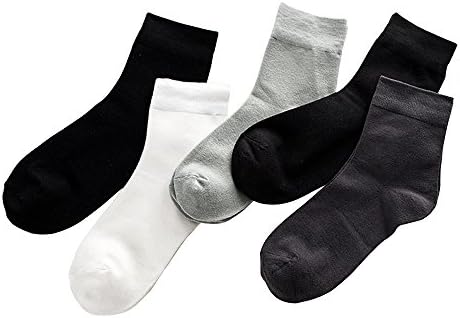 OLIVE OLIVIA Mens Designed Cotton Socks 5 Pack (Black White)