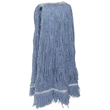 Zephyr Blendup Blue Blended Natural and Synthetic Fibers Cut End Wet Mop Head with Fantail (Pack of 12)