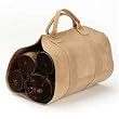 Leather Log Carrier for Fireplace