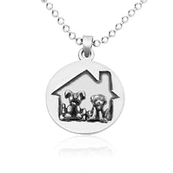 Dogs Make A House A Home Pewter Pendant Chain Necklace, Multiple Chain Lengths