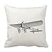 HL HLPPC Vintage Propeller Airplane Retro Old Prop Plane Pillow Case Cushion Cover Home Sofa Decorative 16 X 16 Squares Case Cushion Cover Home Sofa Decorative 16 X 16 Inches