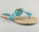 PATENT CHAIN T-STRAP SANDAL