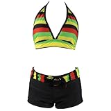 Swimsuit Set Jamaican Flag Top  Bottom
