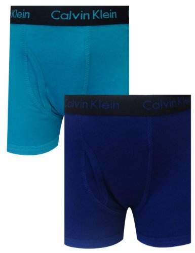 Calvin Klein Boys Solid Navy And Teal 2 Pack boxer briefs for boys