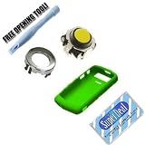 Yellow BlackBerry Trackball + Lime Green BlackBerry Skin for BlackBerry Pearl Devices with Exclusive FREE Complimentary Super Deal Micro Fiber Cleaning Cloth