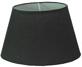 Oriva 38-22-80 Lampenschirm, oval, Baumwolle, 22 x 22 x 14 cm, Clip, schwarz