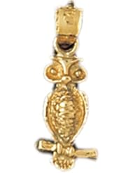 Dazzlers Solid 14k Gold Owl Charm Pendant Available in three colors from jewelsberry (weights: 1.0 grams only)