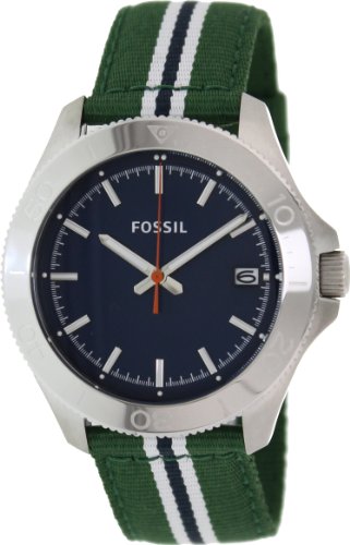 FOSSIL Retro Traveler Three Hand Nylon Watch Green