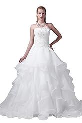 Strapless Organza/Satin Summer Lace-Up  Dress