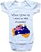 WHEN I GROW UP I WANT TO VISIT AUSTRALIA - BigBoyMusic Baby Designs - White, Blue or Pink Onesie / Baby T-shirt