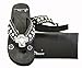 Montana West Women Wedged Flip Flops Crystal Cross Concho Black