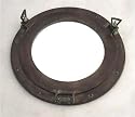 Aluminum Porthole Mirror w/Antique Finish 15": Maritime Nautical D?cor