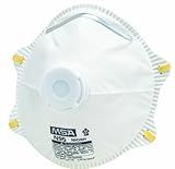 MSA Safety Works 10103821 Respirator N-95 Harmful Dust Disposable with Exhalation Valve, 1 Pack