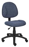 Boss Fabric Deluxe Posture Armless Task Chair, Blue