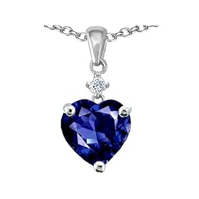 1.80 cts 14K White Gold Plated 925 Sterling Silver Heart Shaped Created... by Finejewelers