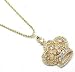 Gorgeous ICE Crystal Tiara Crown Charm Necklace Gold Tone (1 1/4)