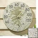 Whitehall Products 01587 Fossil Sumac Thermometer Clock Combo
