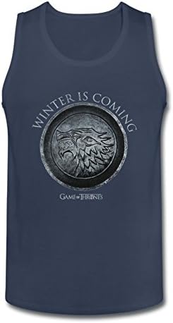 ZHOGIFU Men's Game of Thrones Winter Is Coming Circle Tank Top Royal Blue XXXL
