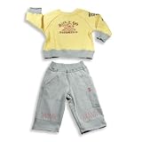 Mish Mish - Infant Boys Long Sleeve Pant Set, Yellow, Grey