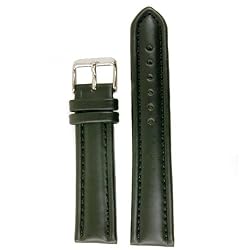 Watch Band Genuine Leather Heavy Padded Soft Italian Leather Watch Strap 22mm Black