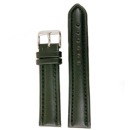Watch Band Genuine Leather Heavy Padded Soft Italian Leather Watch Strap 22mm Black