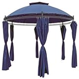 Eigenschaften Fehmer & Partner Vertrieb 62346 / Garten Pavillon mit 6 schließbaren Seitenwänden blau