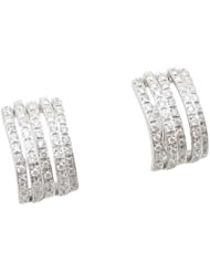 Women 14k White Gold 0.96ctw diamond Stud earring 65 LE333 Size 8